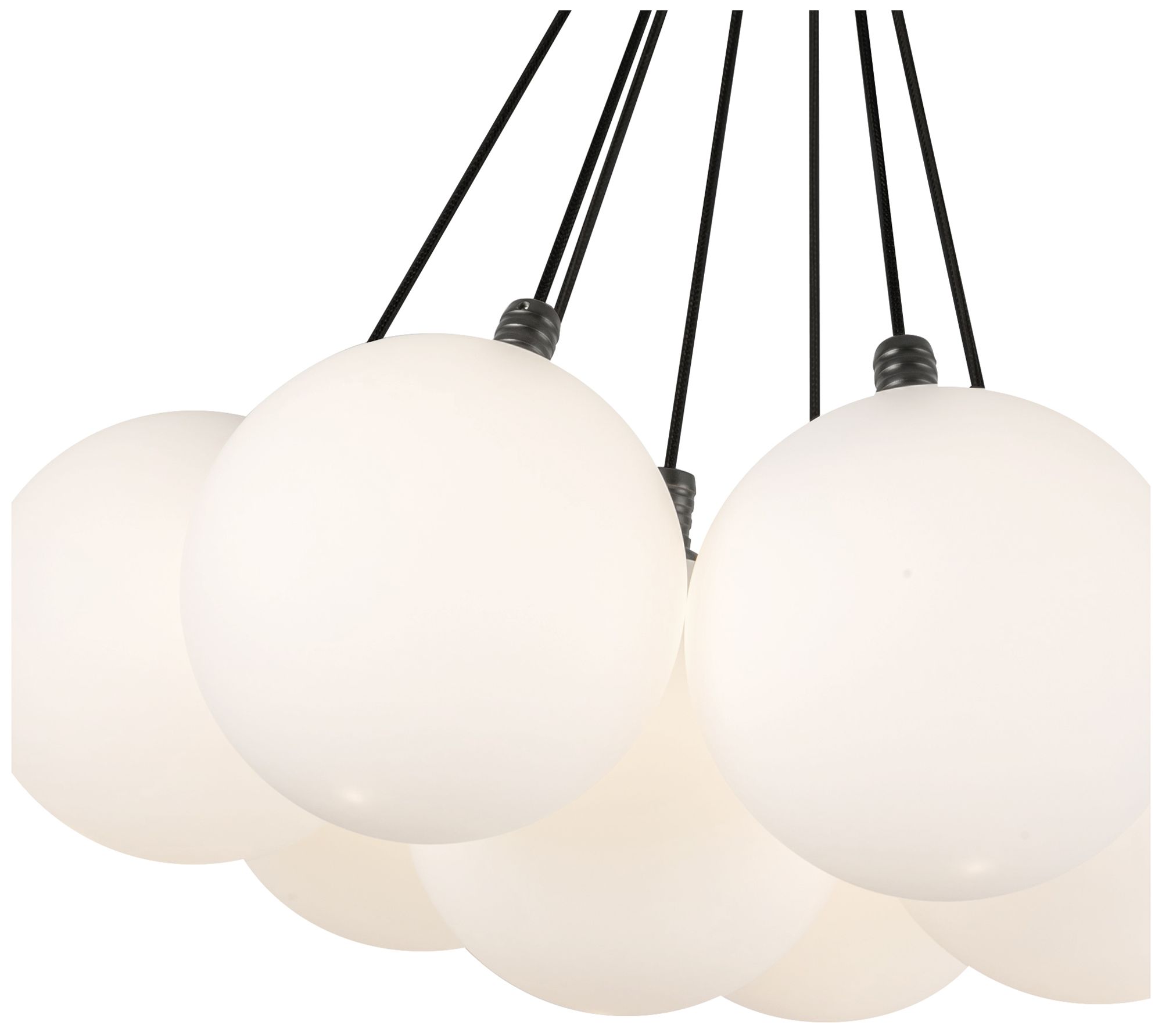 Image 5 Kuzco Bolla LED 16-in Black/Opal Glass LED Chandelier more views