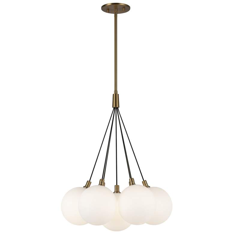 Image 1 Kuzco Bolla LED 16-in Brushed Gold/Opal Glass LED Chandelier