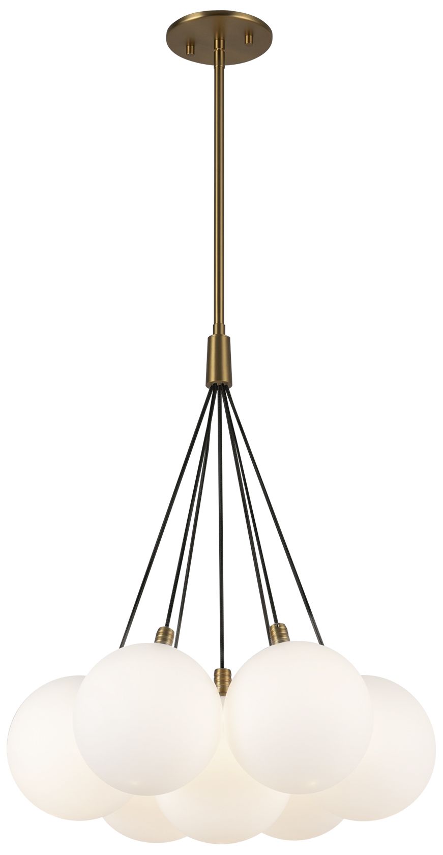 Image 3 Kuzco Bolla LED 16-in Brushed Gold/Opal Glass LED Chandelier more views