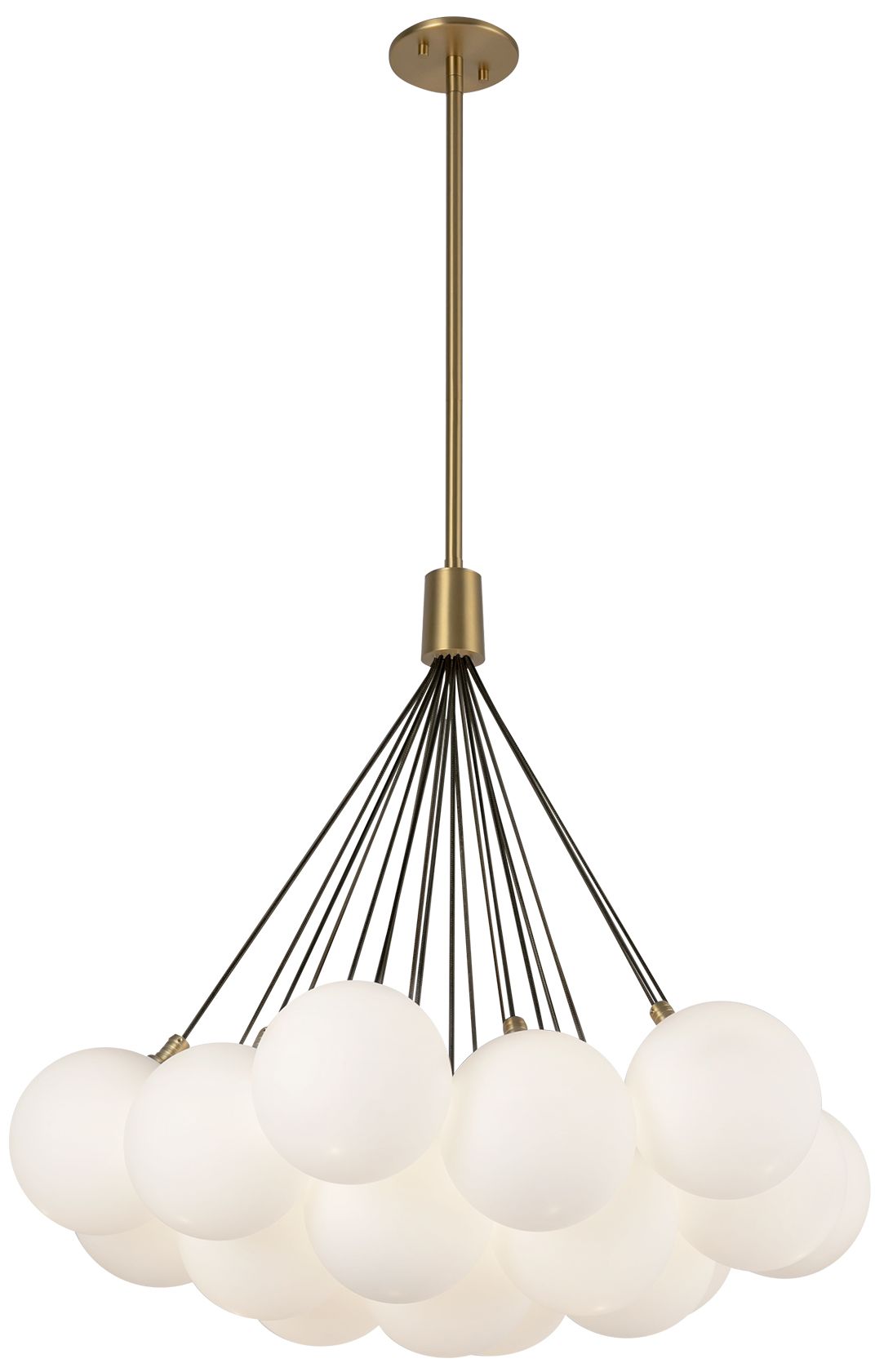 Image 2 Kuzco Bolla LED 28-in Brushed Gold/Opal Glass LED Chandelier more views