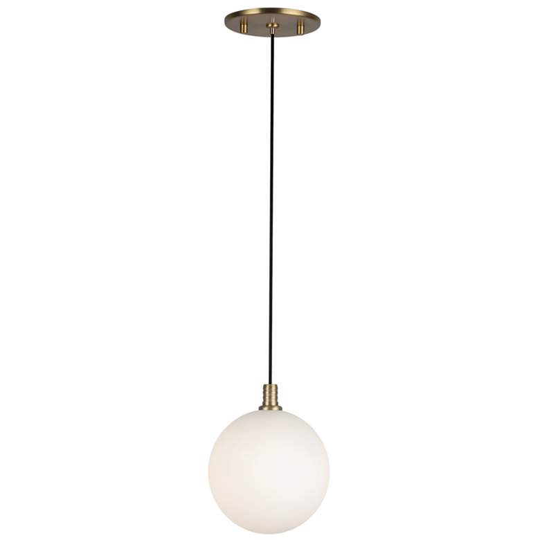 Image 1 Kuzco Bolla LED 6-in Brushed Gold/Opal Glass Pendant