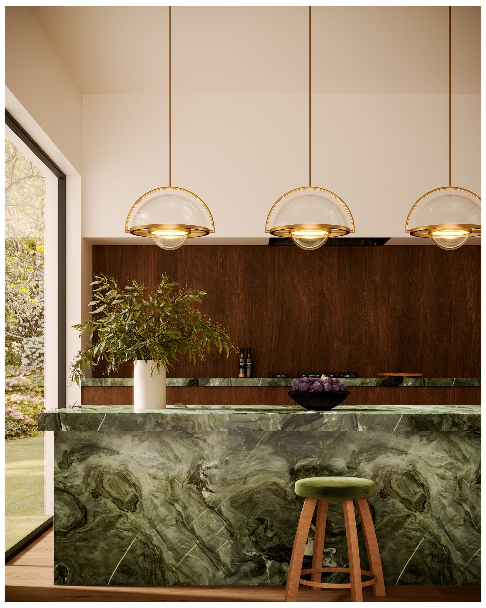 Image 3 Kuzco Bowery LED 16-in Vintage Brass Pendant more views