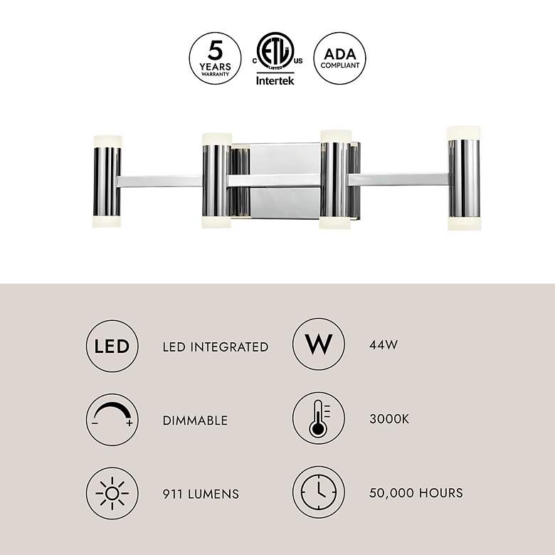 Image 3 Kuzco Brazen LED 27-in Chrome Vanity Light more views