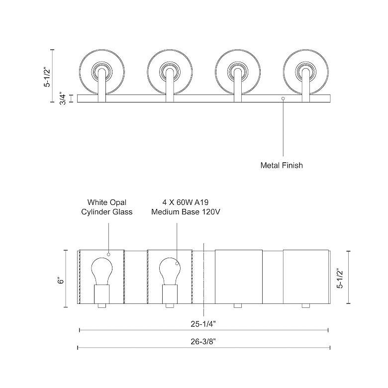 Image 5 Kuzco Bridgewater 25-in Brushed Nickel Vanity Lights more views