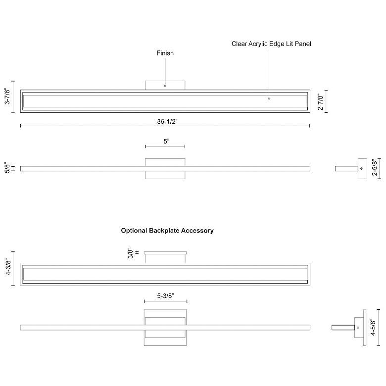Image 2 Kuzco Brio LED 36-in Brushed Nickel Vanity Light more views