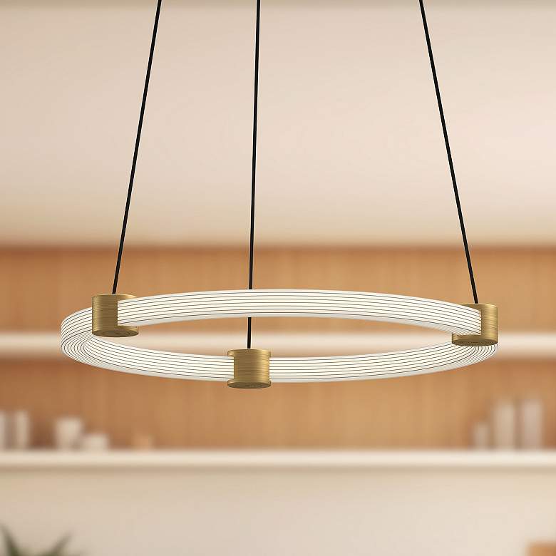 Image 1 Kuzco Bruni LED 16-in Brushed Gold Pendant