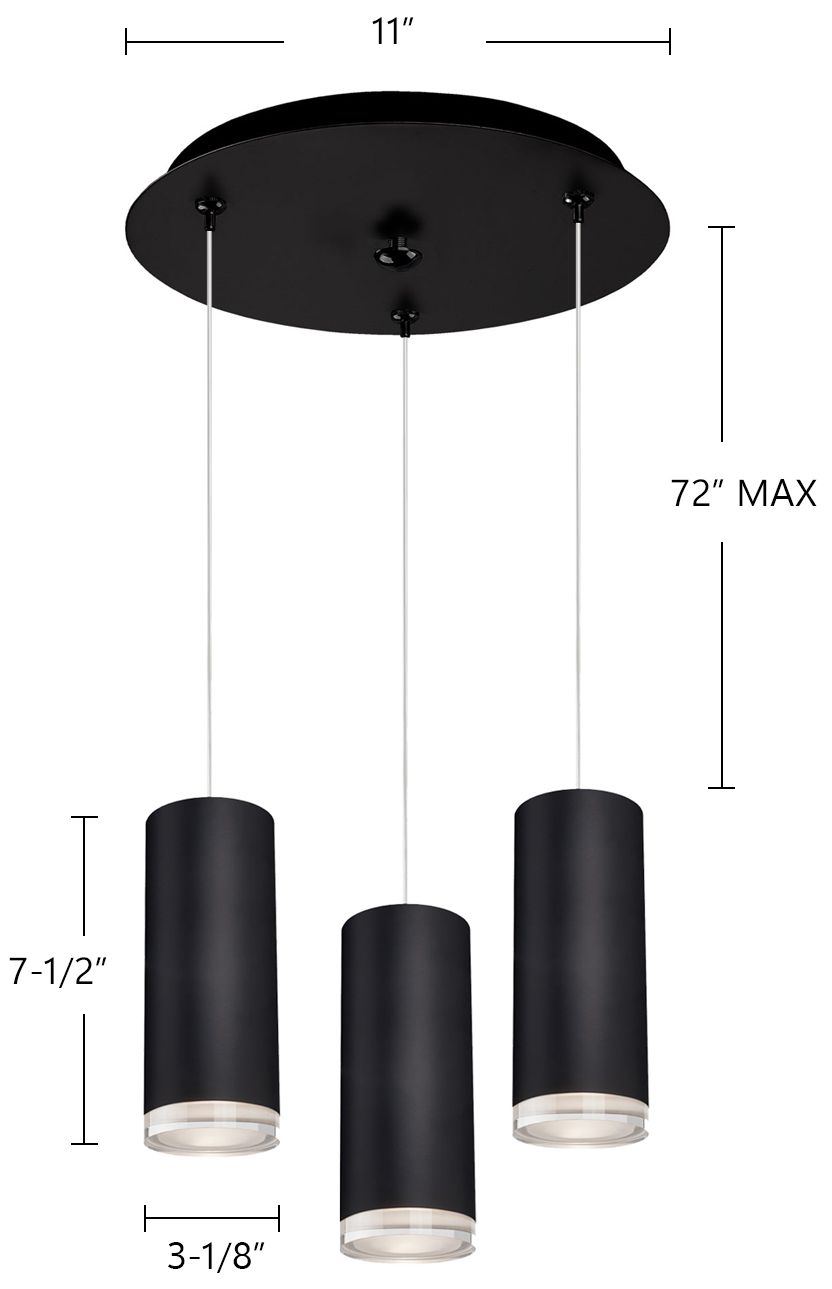 Image 4 Kuzco Cameo 11-in Black 3-Light Multi Pendant more views