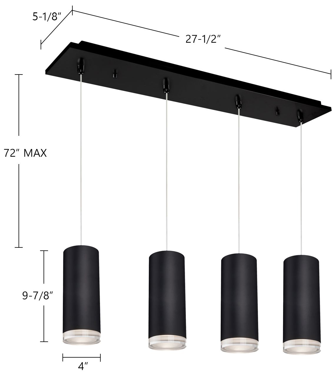 Image 2 Kuzco Cameo 25-in Brushed Nickel 4-Light Multi Pendant more views