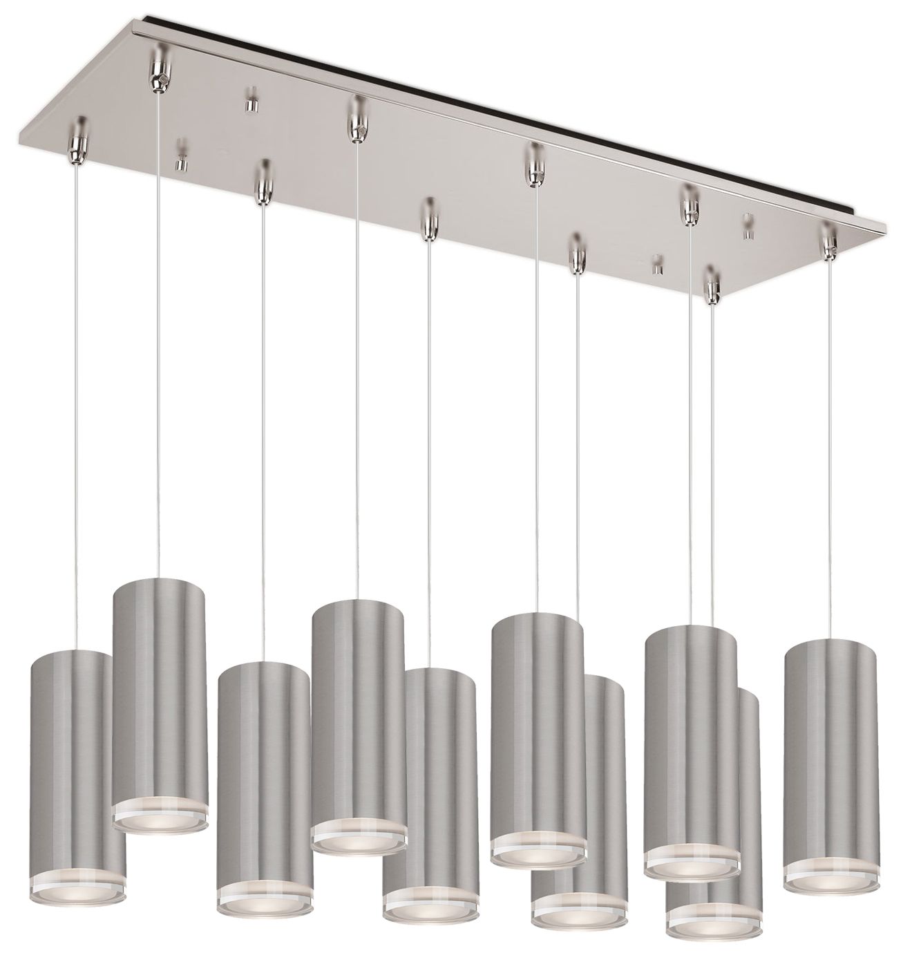 Kuzco Cameo 27-in Brushed Nickel 10-Light Multi Pendant