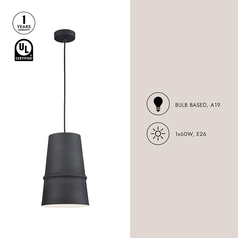 Image 4 Kuzco Castor 8-in Black Pendants more views