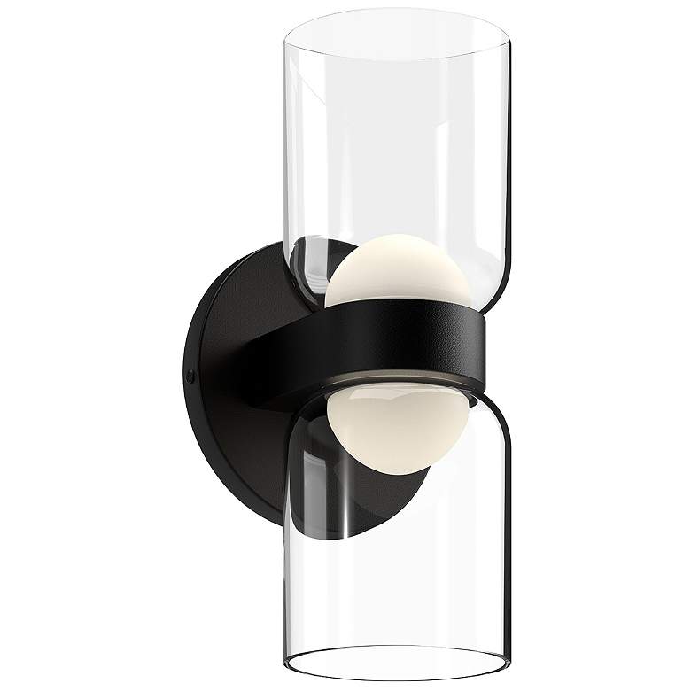 Image 1 Kuzco Cedar LED 11-in Black/Clear Wall Sconce