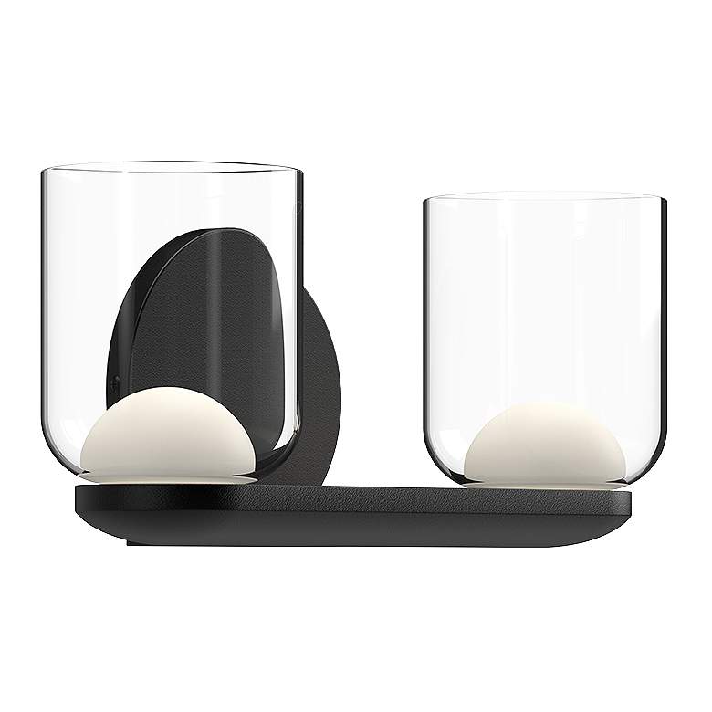 Image 1 Kuzco Cedar LED 12-in Black/Clear Vanity Light