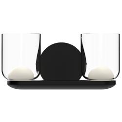 Kuzco Cedar LED 12-in Black/Clear Vanity Light