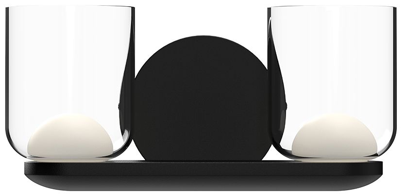 Image 2 Kuzco Cedar LED 12-in Black/Clear Vanity Light more views