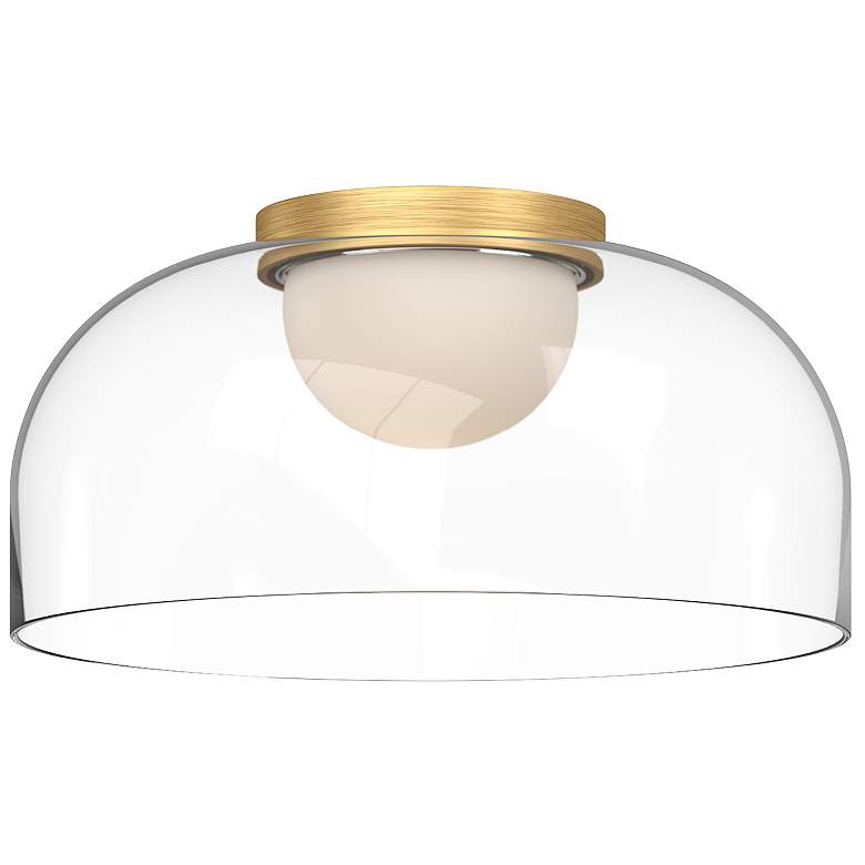 Image 1 Kuzco Cedar LED 12-in Brushed Gold/Clear Flush Mount