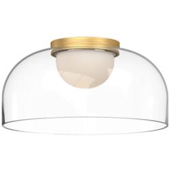 Kuzco Cedar LED 12-in Brushed Gold/Clear Flush Mount