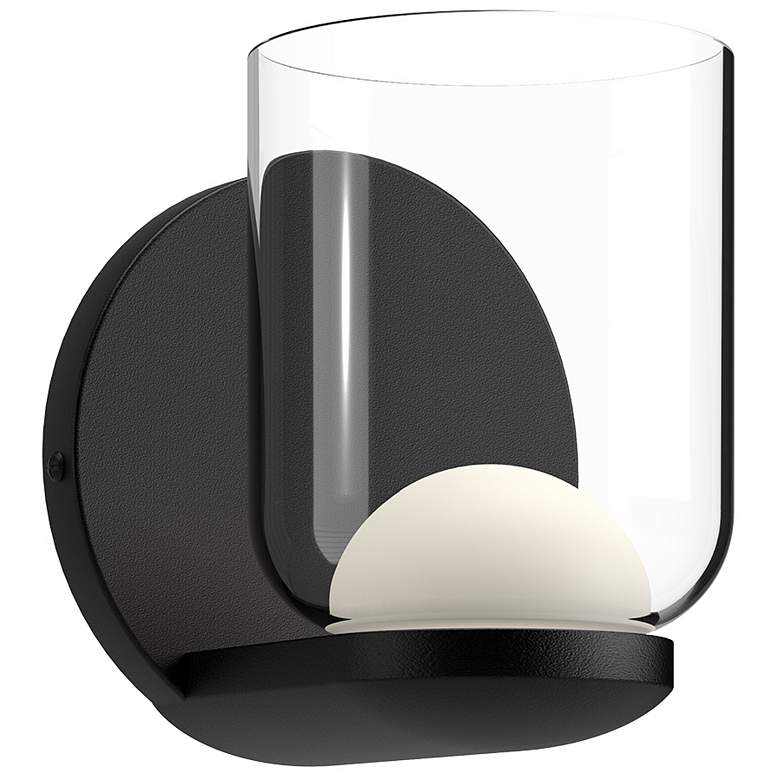 Image 1 Kuzco Cedar LED 4-in Black/Clear Wall Sconce
