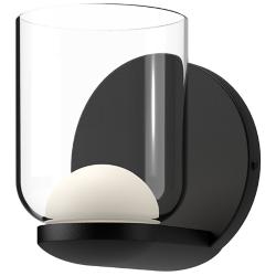 Kuzco Cedar LED 4-in Black/Clear Wall Sconce