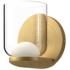Kuzco Cedar LED 4-in Brushed Gold/Clear Wall Sconce