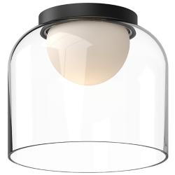 Kuzco Cedar LED 8-in Black/Clear Flush Mount