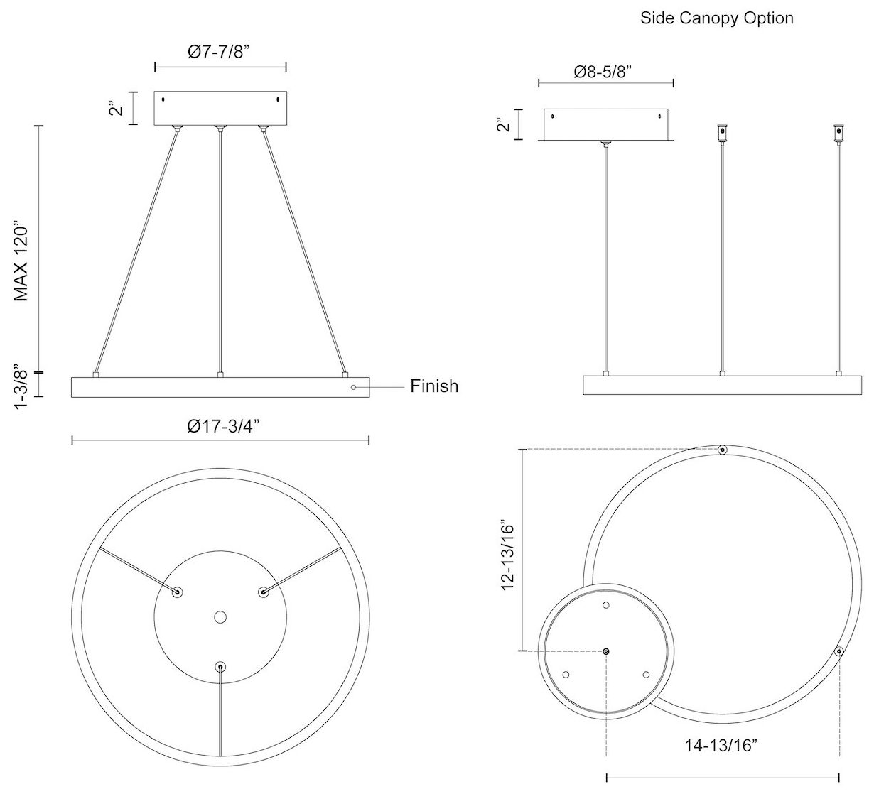 Image 2 Kuzco Cerchio LED 18-in Black Pendant more views