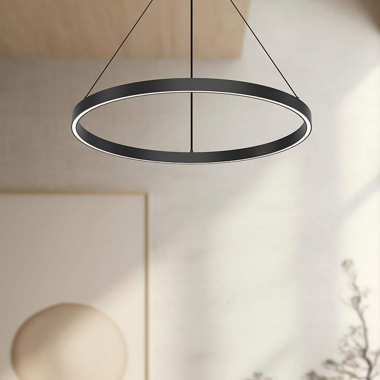 Image 2 Kuzco Cerchio LED 24-in Black Pendant more views