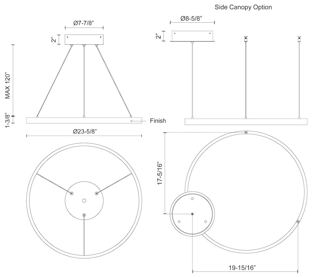 Image 3 Kuzco Cerchio LED 24-in White Pendant more views