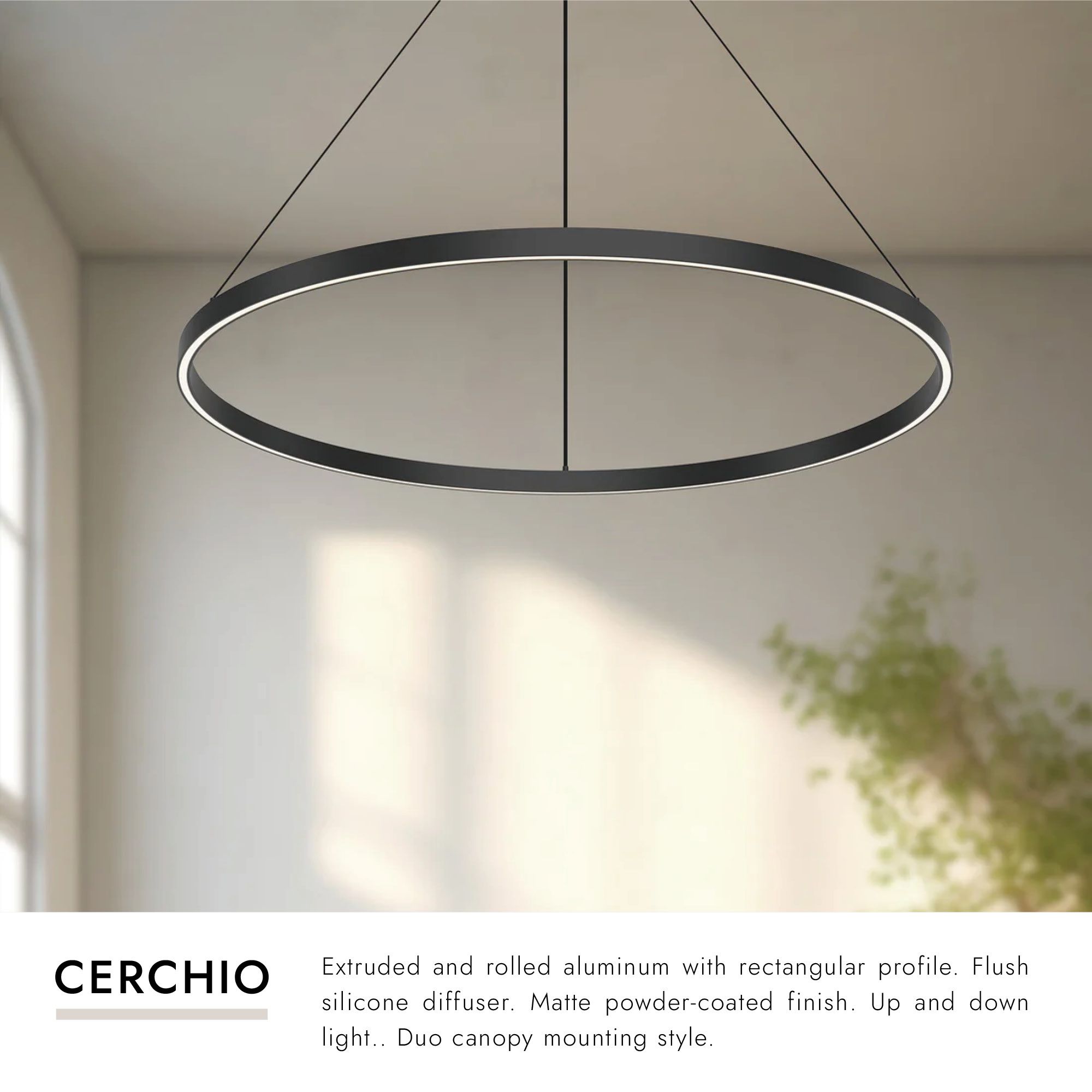 Image 3 Kuzco Cerchio LED 36-in White Pendant more views