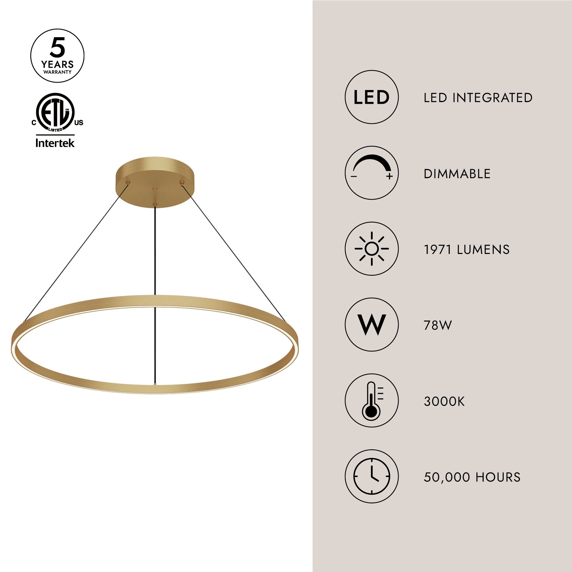 Image 4 Kuzco Cerchio LED 36-in White Pendant more views