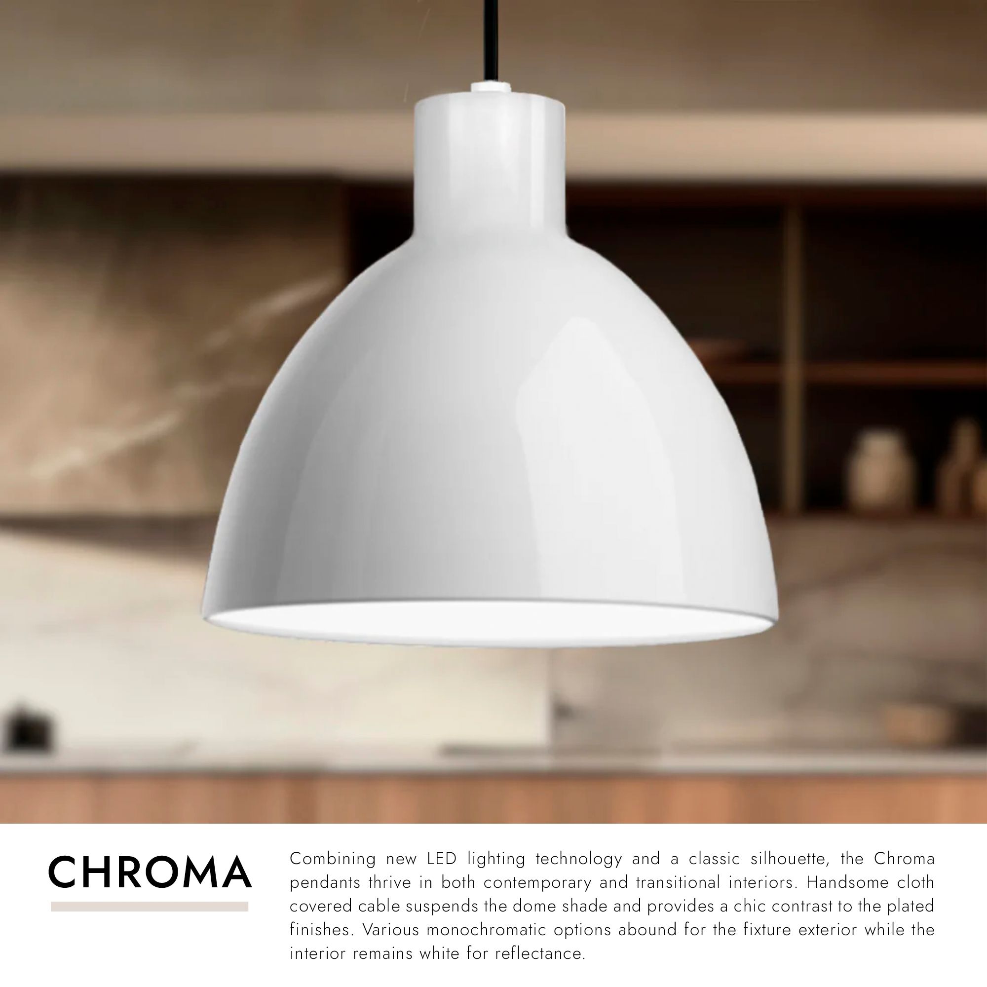 Image 3 Kuzco Chroma LED 12-in White Pendant more views