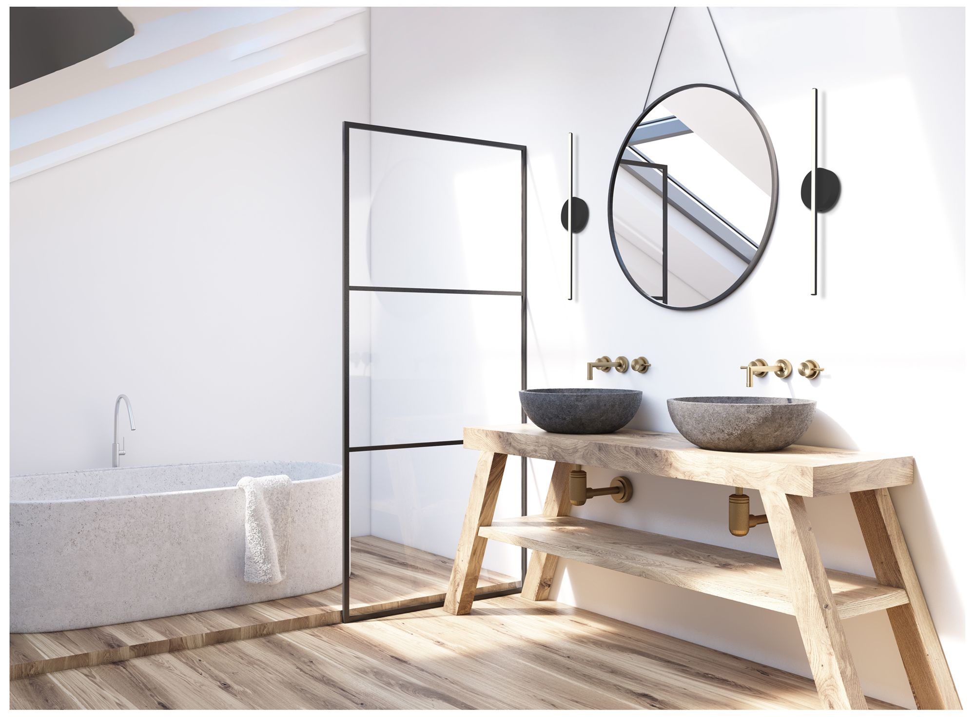 Image 3 Kuzco Chute LED 35-in Black Wall Sconce more views