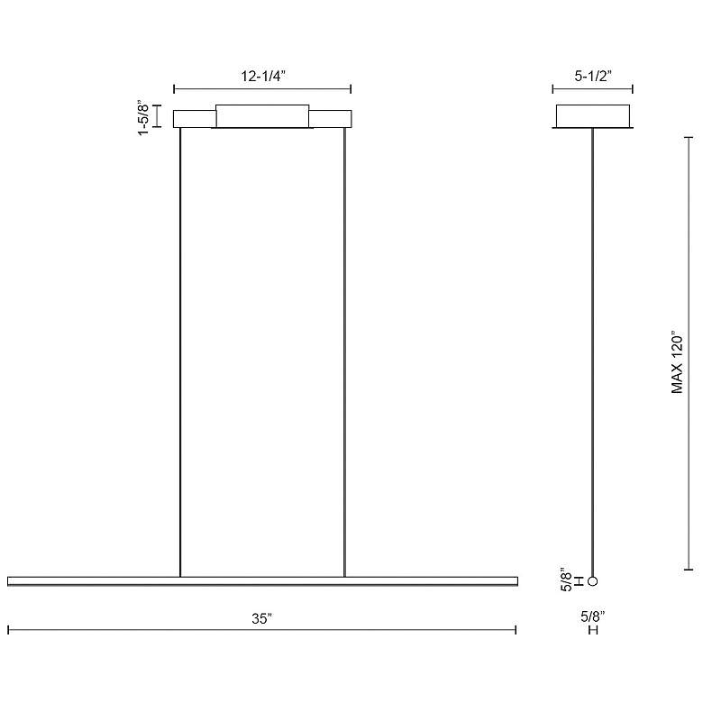 Image 3 Kuzco Chute LED 35-in White Linear Pendant more views