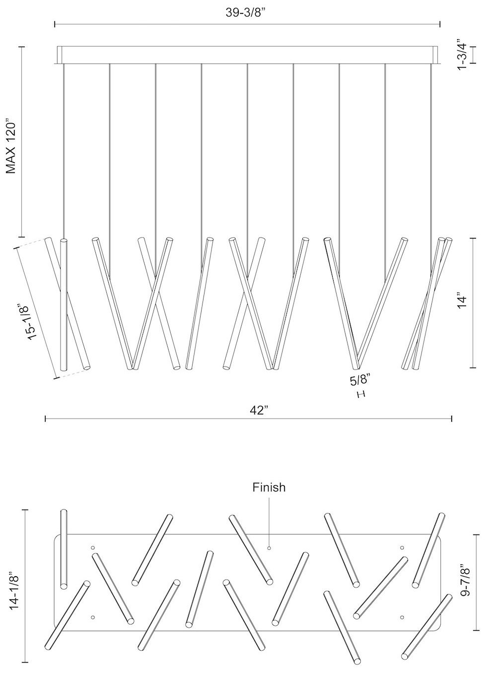 Image 3 Kuzco Chute LED 40-in White Linear Pendant more views