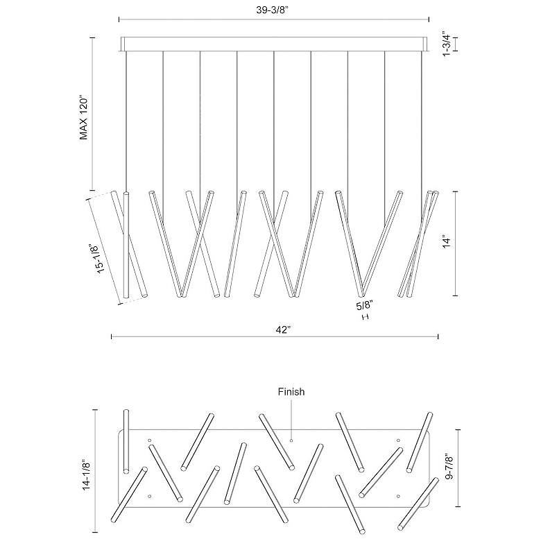 Image 3 Kuzco Chute LED 40-in White Linear Pendant more views