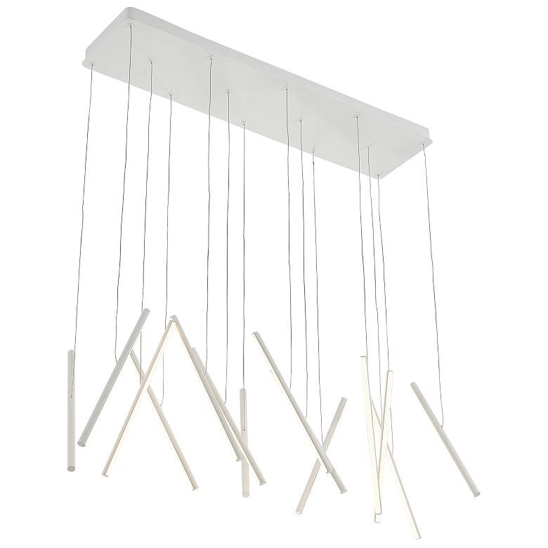 Image 2 Kuzco Chute LED 40-in White Linear Pendant