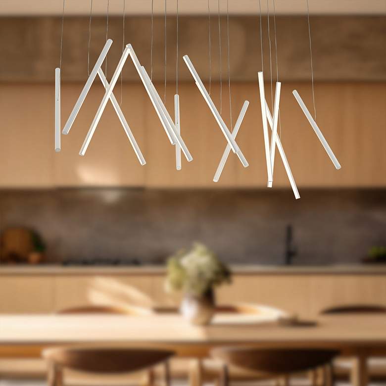 Image 1 Kuzco Chute LED 40-in White Linear Pendant