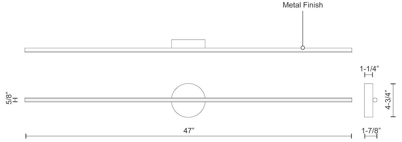 Image 2 Kuzco Chute LED 47-in Black Wall Sconce more views