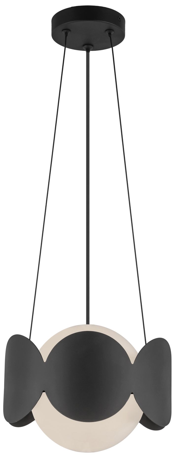 Image 5 Kuzco Ciel E26 10-in Black/Opal Glass Socket Chandelier more views