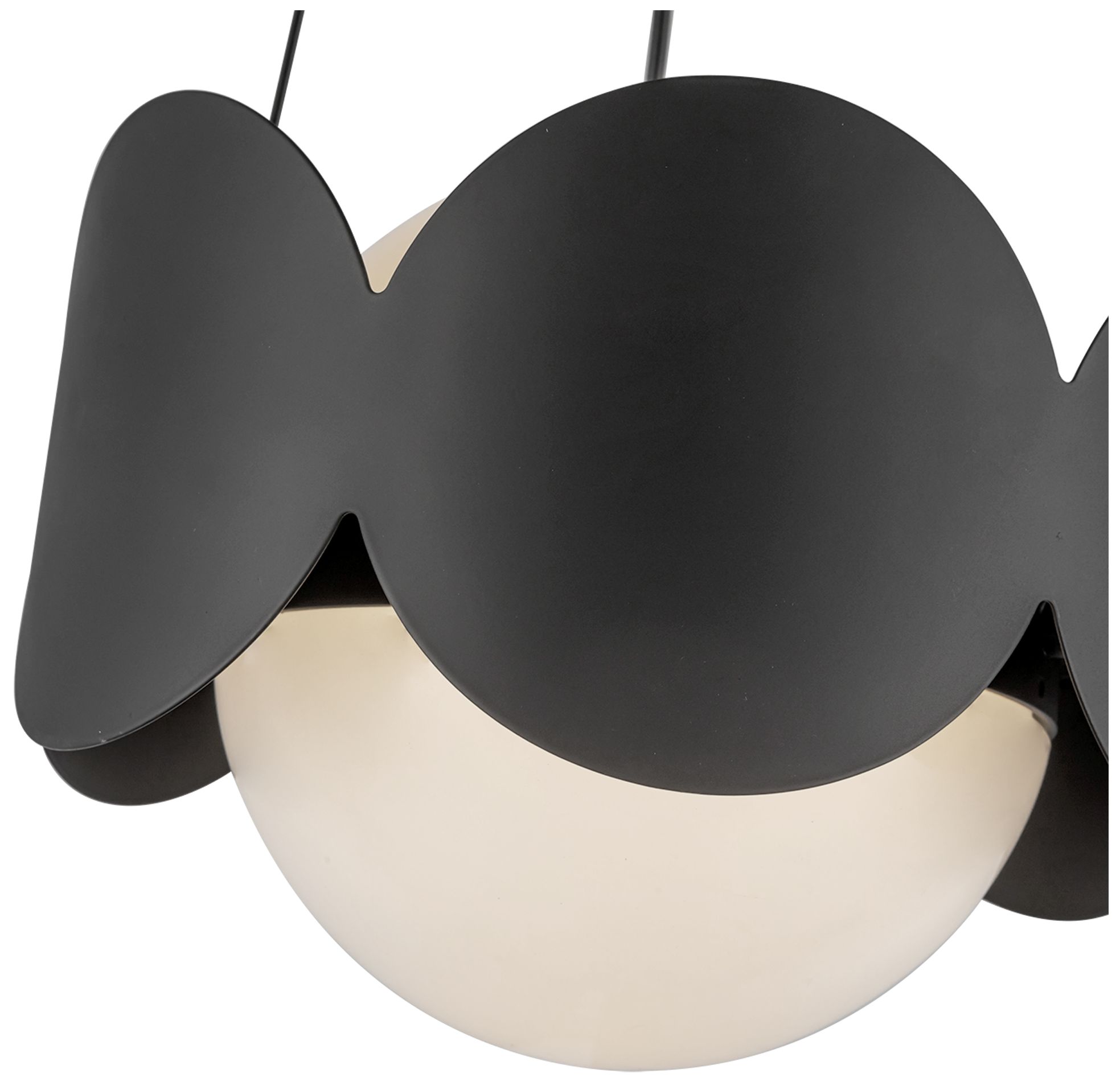 Image 6 Kuzco Ciel E26 10-in Black/Opal Glass Socket Chandelier more views