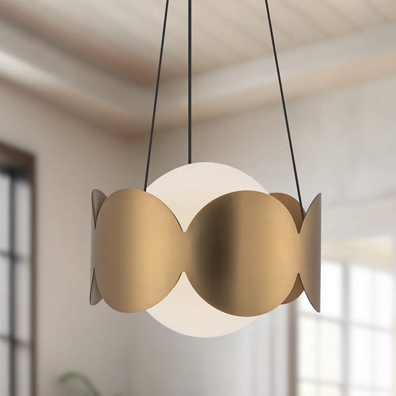 Image 1 Kuzco Ciel E26 10-in Brushed Gold/Opal Glass Socket Chandelier