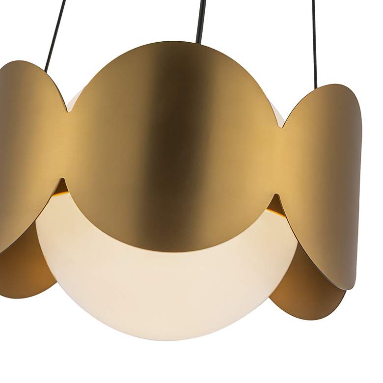 Image 6 Kuzco Ciel E26 10-in Brushed Gold/Opal Glass Socket Chandelier more views