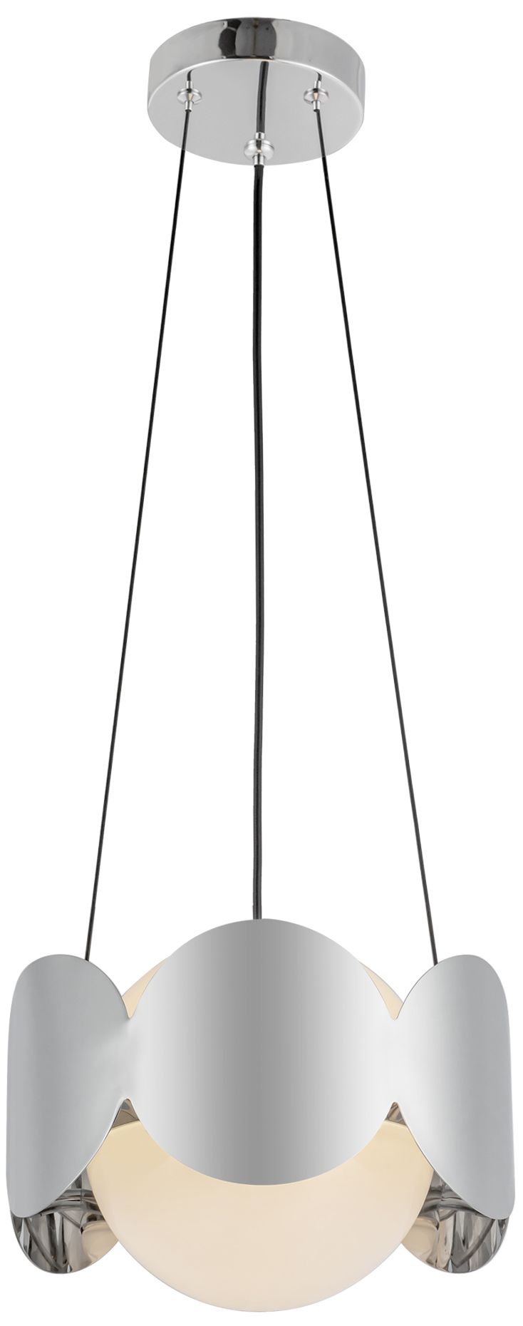 Image 4 Kuzco Ciel E26 10-in Chrome/Opal Glass Socket Chandelier more views