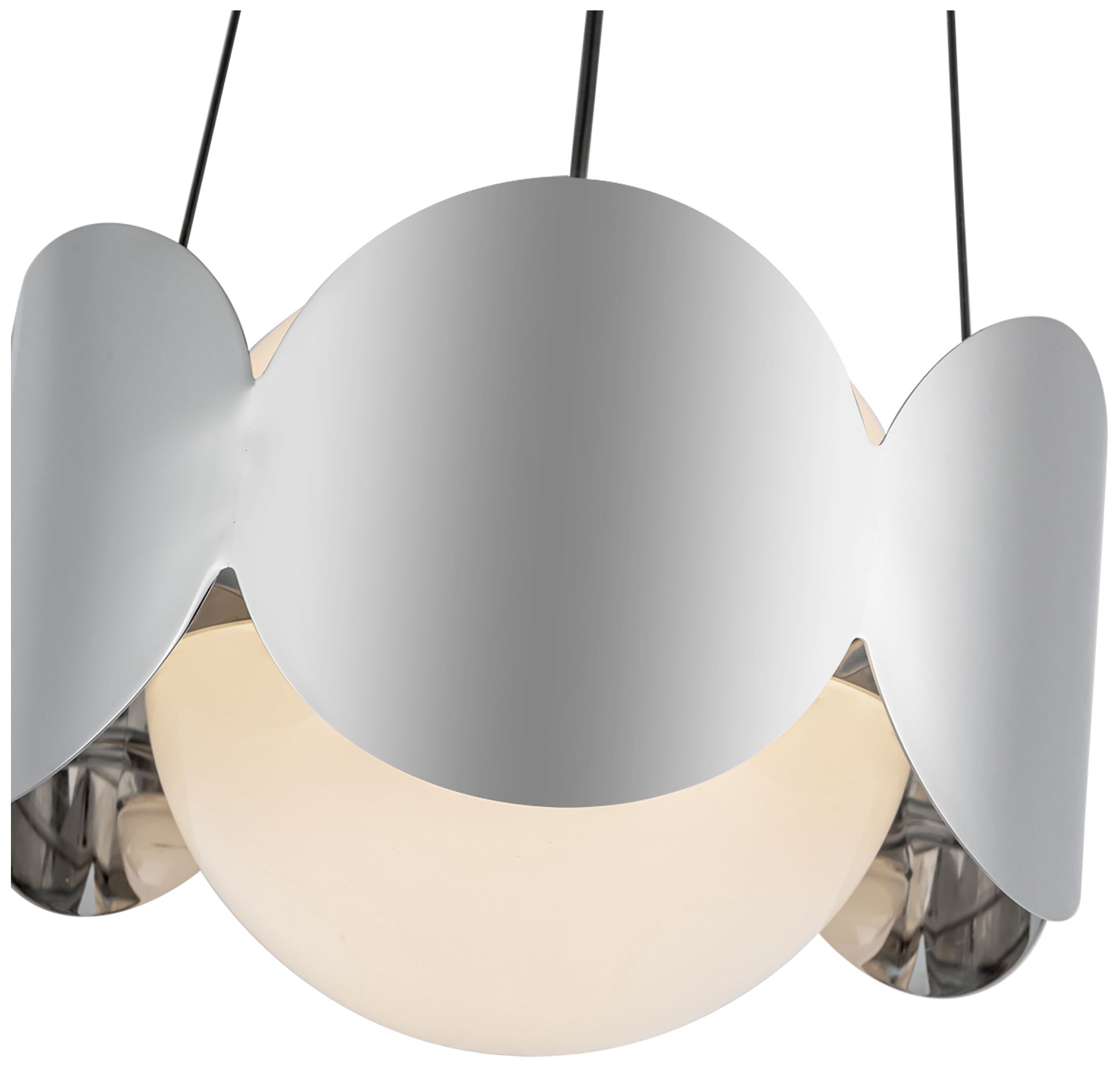 Image 5 Kuzco Ciel E26 10-in Chrome/Opal Glass Socket Chandelier more views