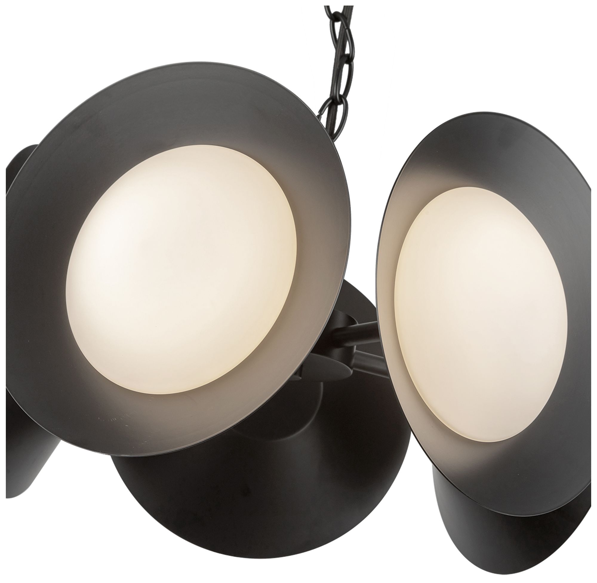 Image 5 Kuzco Cleo LED 16-in Black/Opal Glass LED Chandelier more views