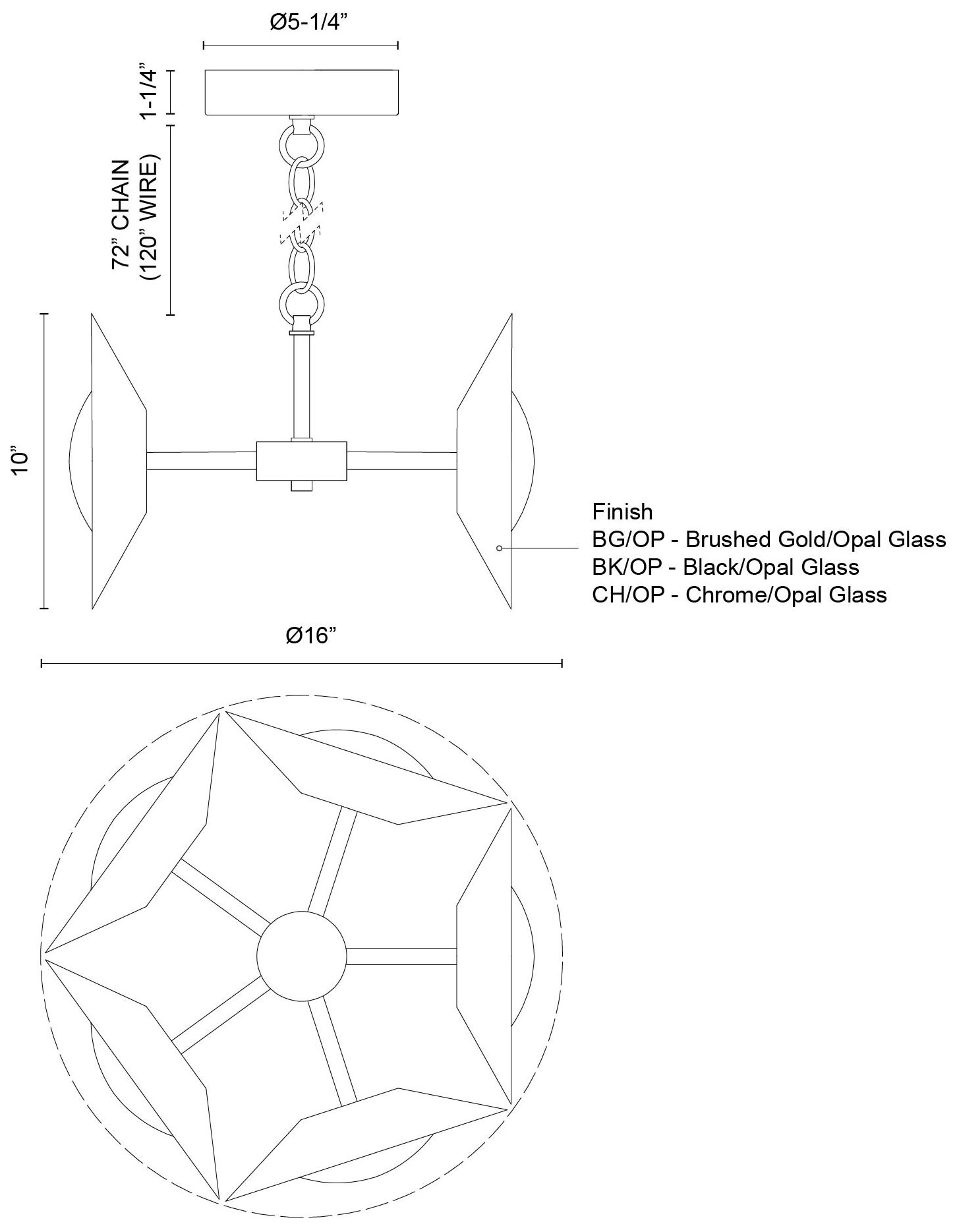 Kuzco Cleo LED 16-in Black/Opal Glass LED Chandelier