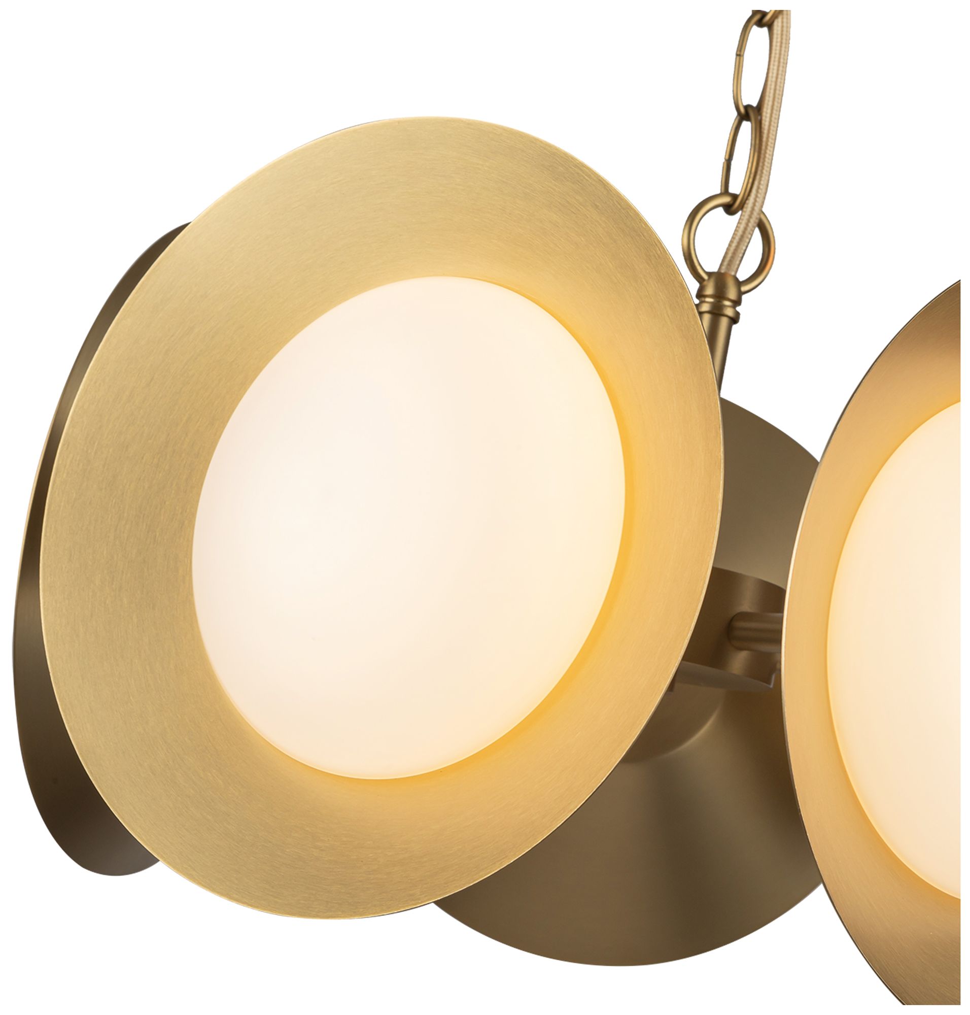 Image 3 Kuzco Cleo LED 16-in Brushed Gold/Opal Glass LED Chandelier more views