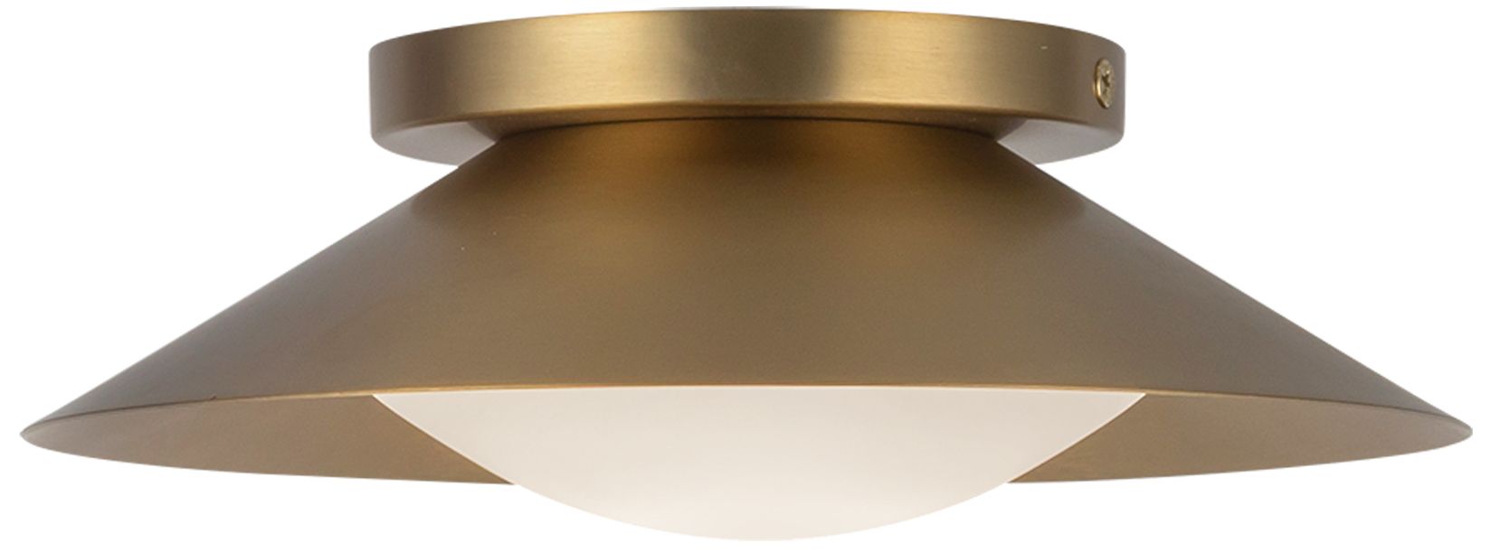 Image 3 Kuzco Cleo LED 9-in Brushed Gold/Opal Glass Wall Sconce more views