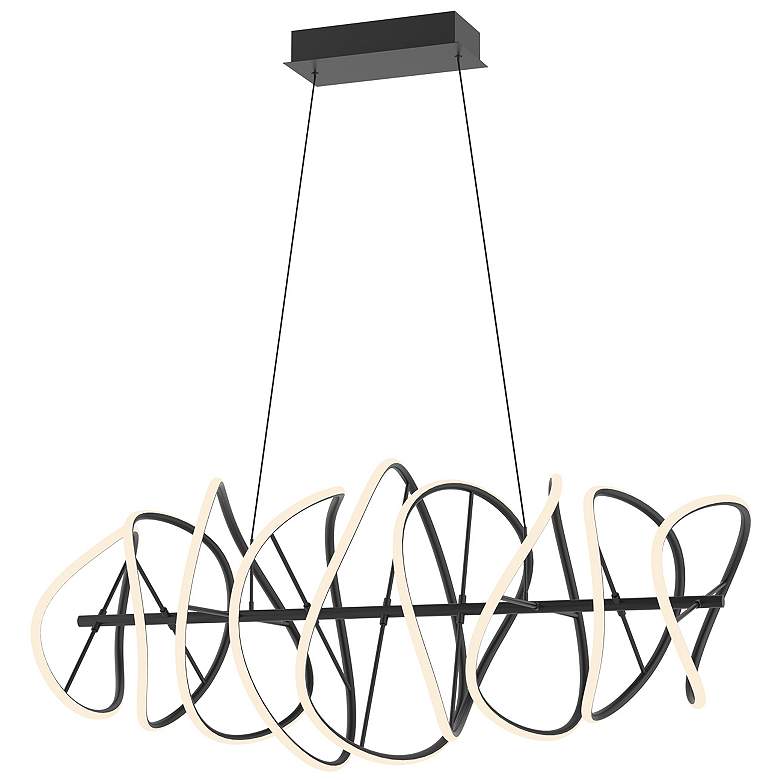 Image 1 Kuzco Collide 44 1/2" Wide Black Ribbon Frame Modern LED Chandelier