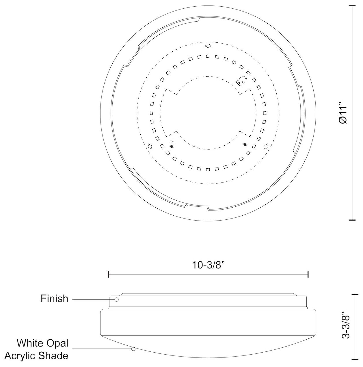 Image 3 Kuzco Collins LED 11-in White Flush Mount more views