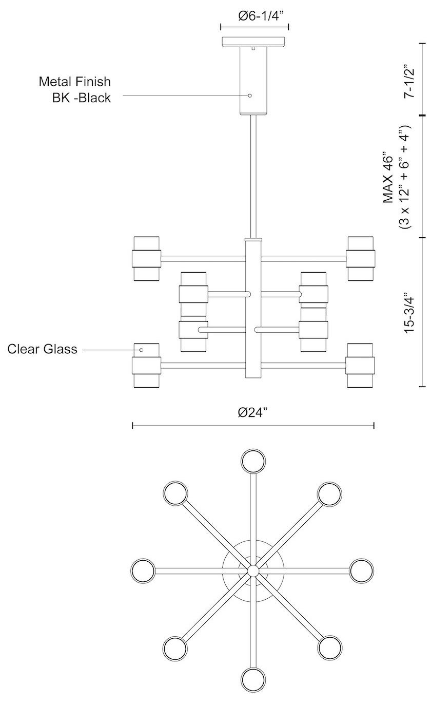Image 5 Kuzco Copenhagen 32-in Black Exterior Pendants more views